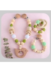 Teether Teething Pendant Clip Hanging Plush Car Pacifier Chain Pram Mobile Wooden Rattle Nursing Molar Infant Soother