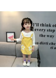 Baby Girls Clothes Sets Kids 2022 Fashion Infant Spring Autumn Sweet 2pcs Doll Outfits Collar Tops + Corduroy Skirt Baby Suits