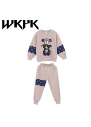 WKPK New Spring Autumn Girl Casual Clothes Sets 4-18 Years Students Outdoor Tracksuit Fashion Comfortable Family Kids Clothes