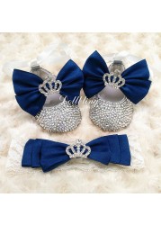 Dollbling patizo baby girl shoes newborn gift happy new year baptism shoes blue handmade mother daughter shoes