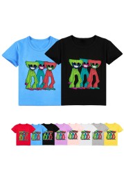 2-16Y Summer Poppy Playtime Clothes Kids Horror Game Huji wugy T-shirt Boys Harajuku Casual Clothes Girls Short Sleeve T-shirt