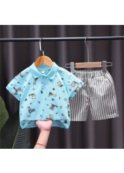 New Summer Baby Clothes Suit Children Fashion Boy Girls Cartoon T-Shirt Shorts 2Pcs/Set Toddler Casual Clothing Kids Tracksuits