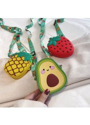 Cute Zipper Purse Backpack Silica Gel Kids Handbags For Girls Casual Toddler Boy Backpack Fruit Pattern Messenger Bag