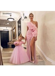 Cute Pink Flower Girl Dress Mother and Daughter Matching Party Gowns New Collection Custom Made