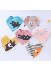 Baby Bibs Cartoon Animal Cotton Burp Cloths Waterproof Baby Feeding Bib Saliva Triangle Towel Infant Newborn Kids Stuff