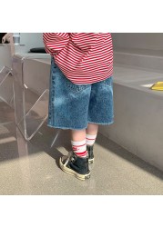 2022 spring new children's wear girls fashion loose denim shorts jeans 2-31