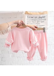 Baby Girls Clothes Sets Children Infant Fashion Cute Unicorn Love Print Outfits New Spring Autumn Toddler Sweatshirt + Pants 2pcs