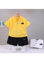 New Hot Suit Summer Children Boys Girls Clothes Kids Cotton Letter Short Sleeve T-shirt 2pcs/sets Toddler Clothes 0-5 Years