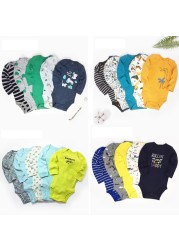 Long Sleeve Romper Cartoon Boy Girl Clothes Infant Clothes Set Newborn Costume Cotton 2022 Autumn Spring Rompers 5pcs