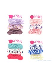 67JC 3pcs Lovely Baby Girls Cotton Hair Bows Headbands Elastic Cute Hair Band Hair Accessories For Toddlers Infant