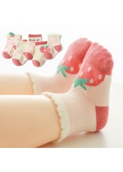 5 Pairs Infant Socks Spring Autumn New Cute Cartoon Cotton Socks Breathable Loose Lace Kids Socks Toddler Girl Autumn Clothes 2022