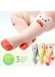 3 Pair Kids Socks Knee High Socks Baby Girls Boys Soft Cotton Children Socks Kids Knee High Cute Printing Toddler Newborn Socken