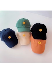 MILANCEL 2022 spring new kids hat smiley button children baseball caps boys and girls caps