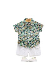 New Summer Baby Clothes Suit Children Boys Fashion Printed T-shirt + Pants 2 Pieces/Set Toddler Sports Casual Uniforms Kids Tracksuits