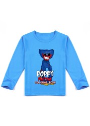 Casey Messi Houji Wai T-shirt Kids Costumes Scary Poppy Poppy Clothes for Boys Play Long Sleeve Clothes for Girls Casual T-shirts Harajuku