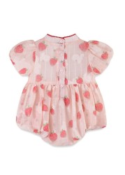 LAUDKA Summer 0-24M Girls Cotton Strawberry Print Underwear Infant Princess Jumpsuit Summer Chinese Style Lace Clothes 2022