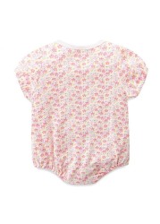 LAUDKA 0-24M Newborn Baby Girls Clothes Summer Princess Print Cotton Hoodies Baby Jumpsuit Fashion Girls Clothes