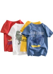 MILANCEL Children's T-shirt 2022 summer new boys cartoon short-sleeved girls basic tees