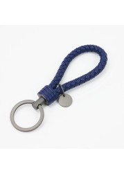 New Fashion Sheepskin Key Chain for Car Keys Clip Ring Women Weave Leather Key Holder Organizer Top Quality Men's Key Ring