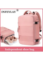 15.6 inch Laptop Backpack for Teenage Girls with USB Port Independent Shoe Bag Travel Business Outdoor Backpack