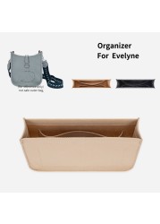 Purse Organizer Insert, Felt Interior Makeup Bag Organizer with Zipper, Women's Luxury Handbag and Tote Shaper, for Evelyn