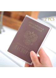 2pcs Travel Waterproof Dirt Passport Holder Cover Wallet Transparent PVC ID Card Holders Business Credit Card Holder Pouch