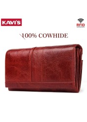 New Fashion Women's Leather Wallet Genuine Leather Women Wallet With Clip Card Holder Business Card Holder