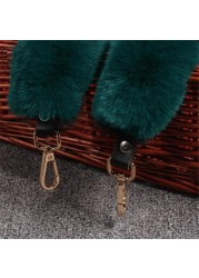 120cm Replacement Bag Belt Faux Fur Straps Handle for Purse Belts Bag Accessories Golden Buckle A119