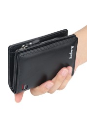 New Men Wallets New Fashion Card Wallet Multifunction Leather Mini Wallet For Male Zipper Wallet With Coin Pocket