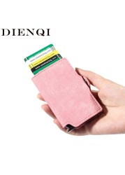 RFID Blocking Card Holder Women Mini Wallets Minimalist Mini Metal Wallet Pink Money Purses Ladies Mini Wallet Blackpink 2021