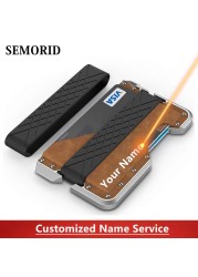 SEMORID-Multifunctional Anti-theft Anti-Rfid Metal Card Holder for Men,Small Smart Simple Wallet