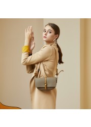 New cowhide ladies bag saddle bag semi-circle color matching leather shoulder diagonal casual women's bags