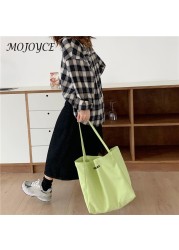 Fashion ladies shoulder bags canvas embroidery letters pure color large capacity shopping bags travel bag