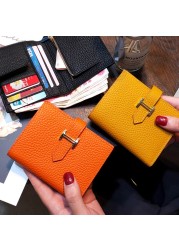 New Thin Clutch Phone Bag Women Wallets Luxury Long Hasp Lychee Pattern Coin Purses Female Solid Brand