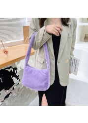 Exquisite Women's Bag Plush Cherry Pattern Printing Shoulder Underarm Bag Fashion Autumn Winter Ladies Large Capacity Handbags