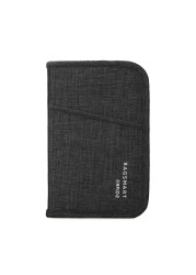 BAGSMART Waterproof Anti-theft Passport Holder Travel Wallet Large Credit Card Wallets Organizer Travel Accessories Bag Black