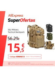 50L Capacity Men Army Military Tactical Large Backpack Waterproof Outdoor Hiking Camping Travel 3D Backpacks For Men