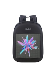 Smart APP Control Dynamic LED Display Advertising Backpack USB DIY LED City Walk Advertising 14'' Portable Backpack