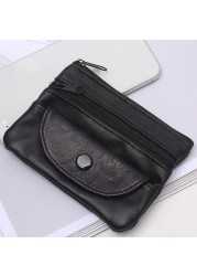 Women's Fashion Coin Purse Double Zipper Pocket Credit Card Holder Change Wallet Unisex Casual Solid Color Simple Handbag Purse