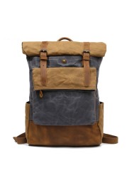 Backpack Men Casual Daypack Vintage Canvas Backpack School Boys Designer Waterproof Travel Bag Male Backpack Mochila