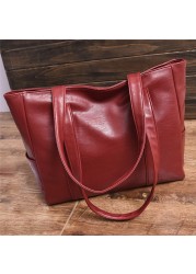 Women Leather Handbags Women's PU Tote Bag Large Capacity Female Casual Solid Shoulder Bags Women Handbags Bolsas Femininas