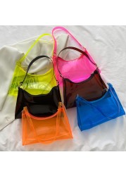 Summer Fashion Transparent Clear Jelly Handbag Shoulder Bags For Women Elegant Evening Bag Ladies Underarm Bag 2022