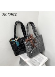 Fashion Oxford Cloth Bag Retro Straddle Bag Down Feather Handbags Women Fashion Solid Color Underarm Bag