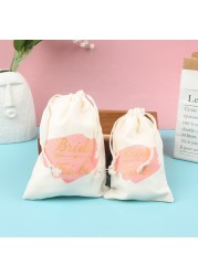 5pcs Tribe Bride Party Gift Bag Team Bride To Be Wedding Bridesmaid Gift Bags Pochon Mochila Femenina Bolsas De Tela Tote Bag