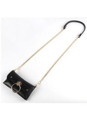 1pc 120cm Metal Chain Strap with Leather DIY Replacement Bag Chain Adjustable Bag Straps Single Purse Shoulder Strap for Bag