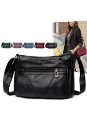 High Quality Women's Soft PU Leather Shoulder Bags For Women Multilayer Classic Crossbody Bag Handbags Purses