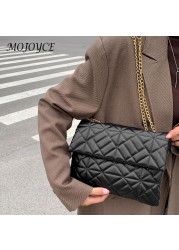 Women Shoulder Bags Fashion PU Leather Underarm Bags Pure Color All-Match Lattice Style Shopping Bags Designer Clutch