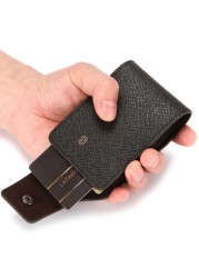 Men's and Women's PU Leather Card Holder, Multi-Pocket Protective Pocket Card Holder for Buses