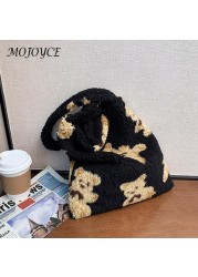 Vintage Women Soft Warm Plush Handbag Cute Girls Autumn Winter Fluffy All-Match Phone Buckets Bag for Women