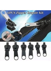 6pcs Universal Instant Zipper Repair Kit Zip Replacement Zipper Repair Kit